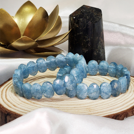 Aquamarine Oval Faceted Bracelet