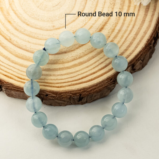 Aquamarine Round Bead Bracelets