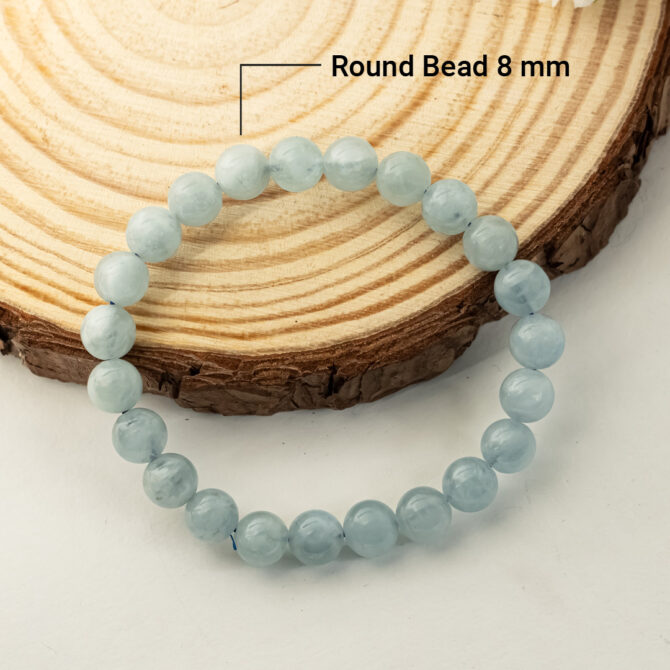 Aquamarine Round Bead Bracelets
