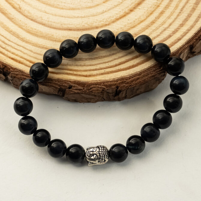 Black Tourmaline Round Bead Bracelets