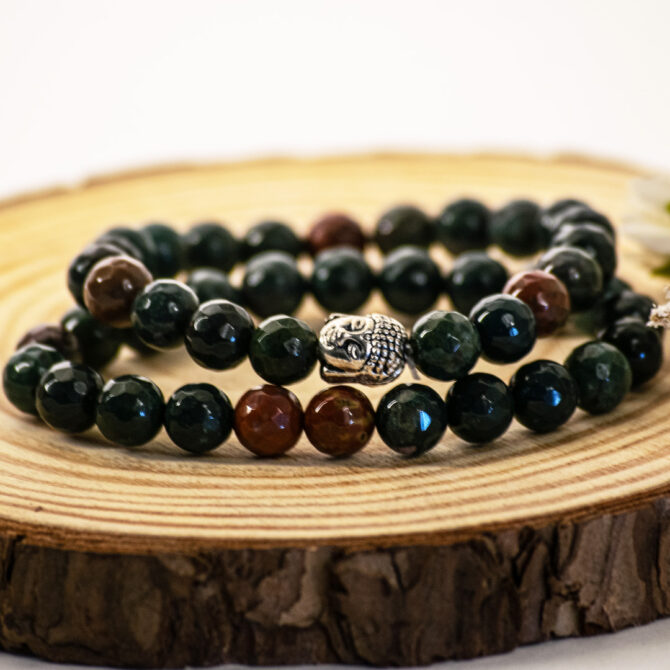 Bloodstone Diamond Cut Bracelets
