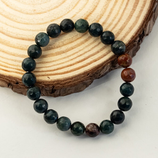 Bloodstone Diamond Cut Bracelets