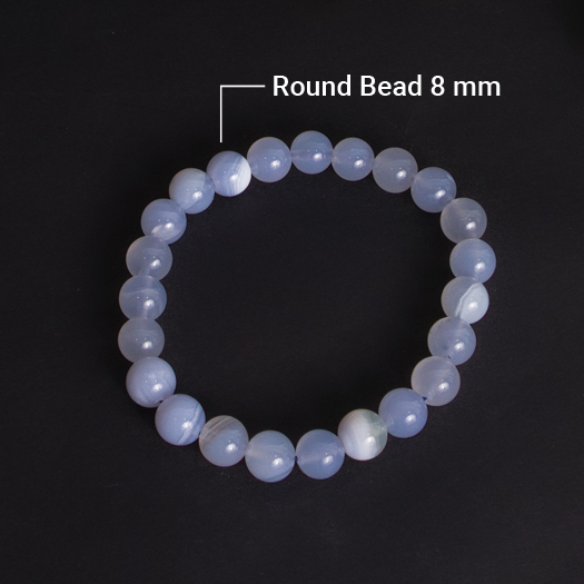 Blue Lace agate Round Bead Bracelets
