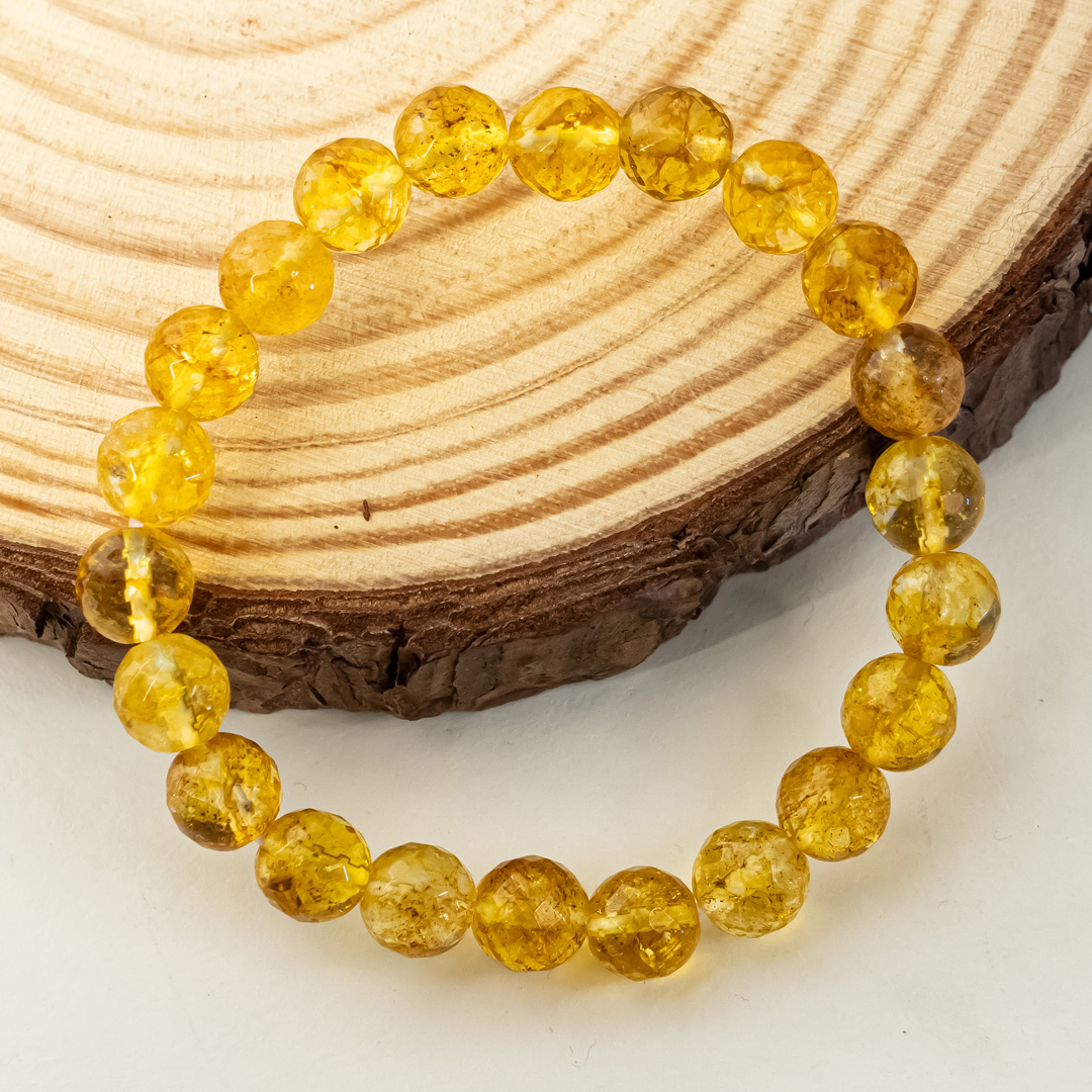 Citrine Diamond cut Bracelets