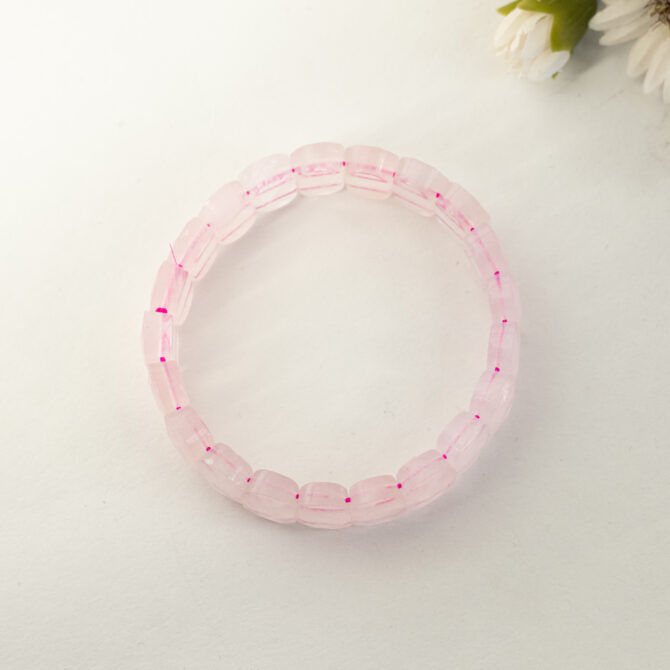 Rose Quartz Oval Faceted Bracelet