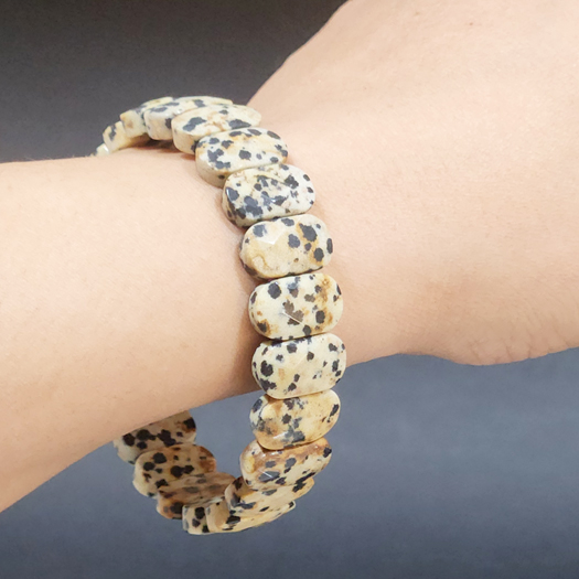 Dalmatian Jasper Oval Faceted Bracelet