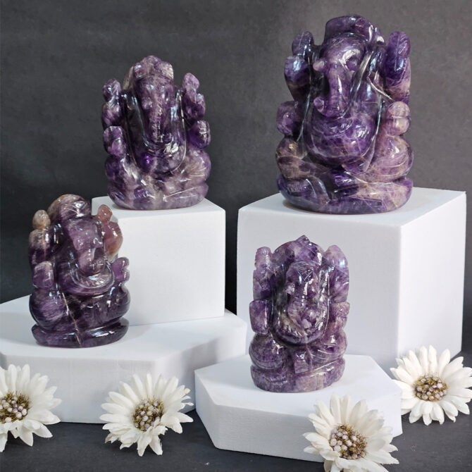 Amethyst Ganesha Idol / Murti - Peace & Spiritual Growth