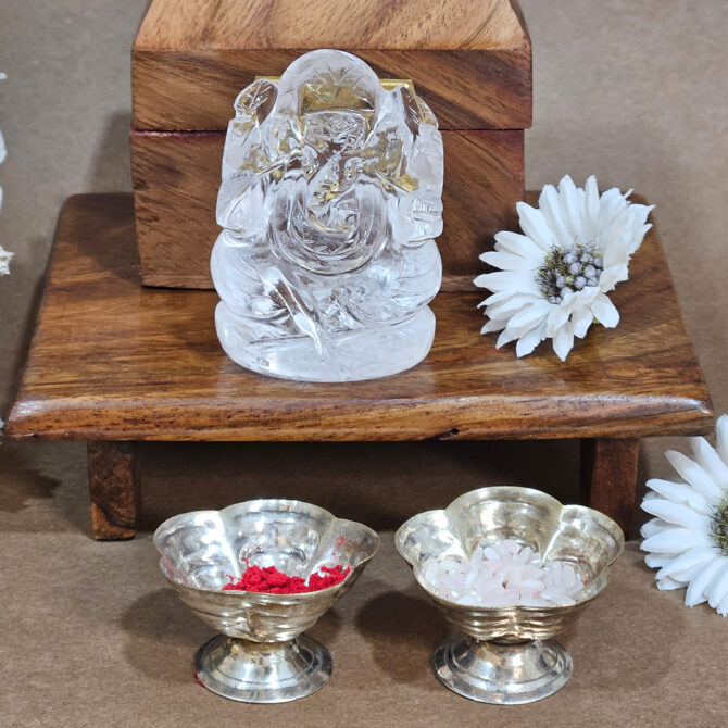 Clear Quartz Ganesha Idol / Murti - Clarity & Focus