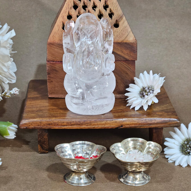 Clear Quartz Ganesha Idol / Murti - Clarity & Focus