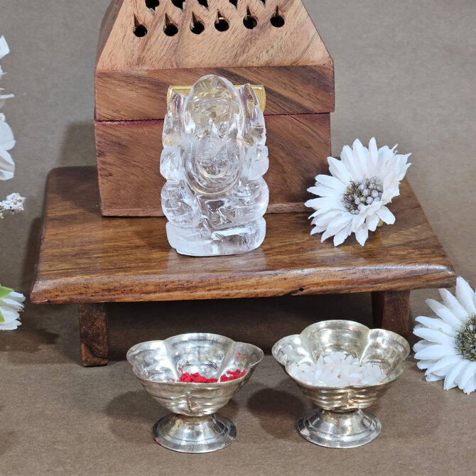 Clear Quartz Ganesha Idol / Murti - Clarity & Focus