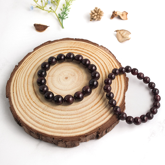 Garnet Round Bead Bracelets