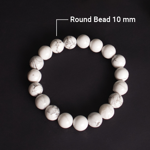 Howlite Round Bead Bracelets