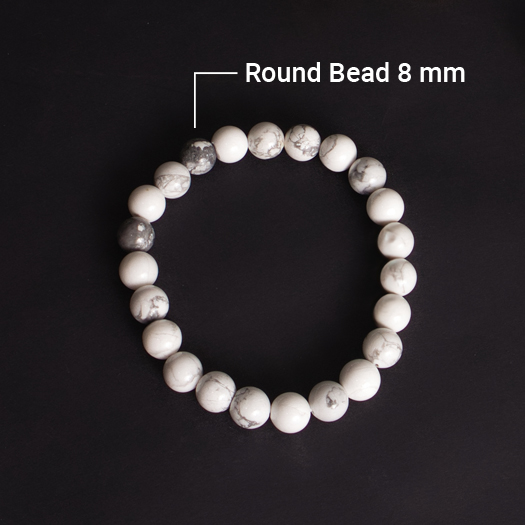 Howlite Round Bead Bracelets