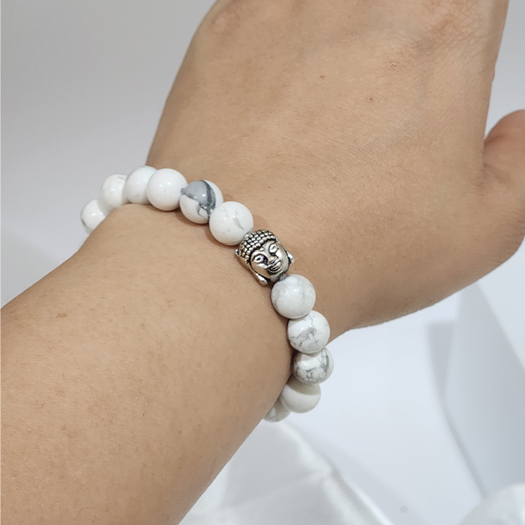 Howlite Round Bead Bracelets