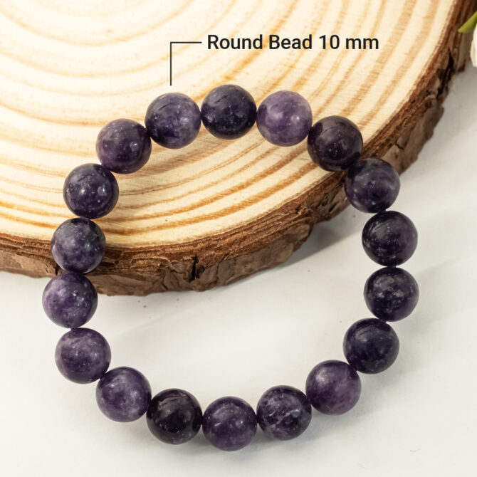 Lepidolite Round Bead Bracelets