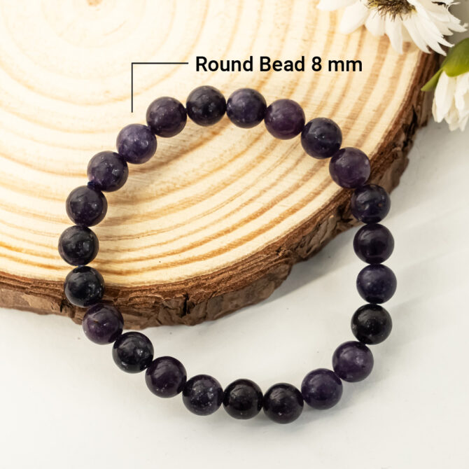 Lepidolite Round Bead Bracelets