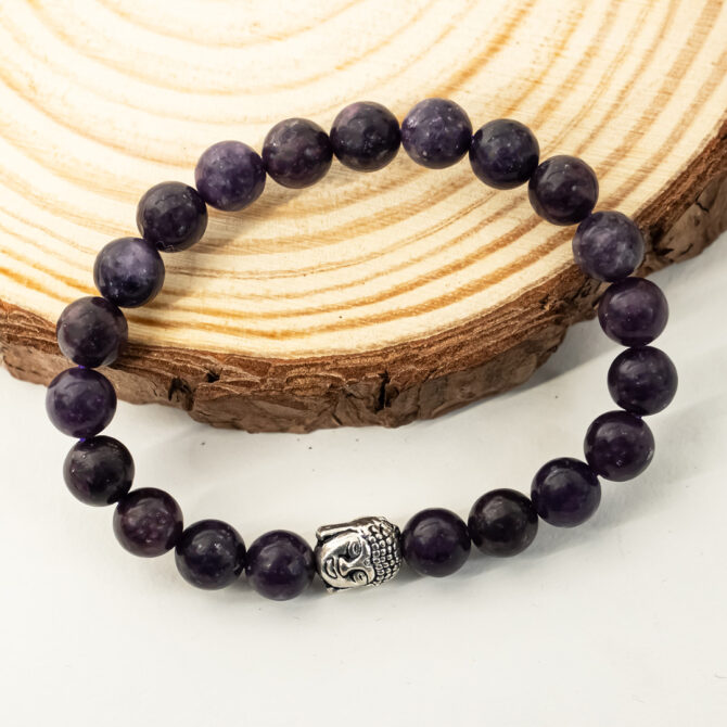 Lepidolite Round Bead Bracelets