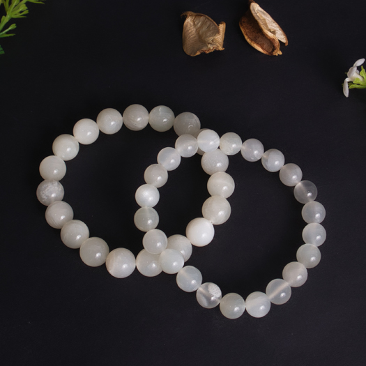 Moonstone Round Bead Bracelets