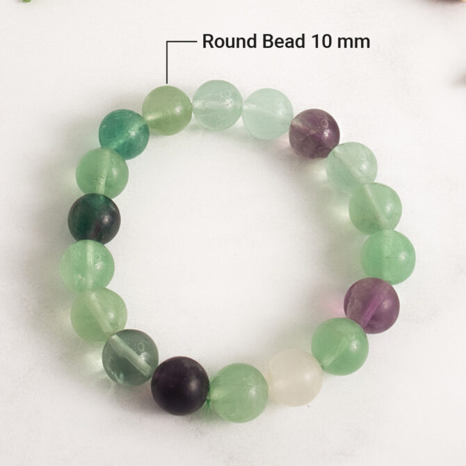 Multi fluorite Round Bead Bracelets
