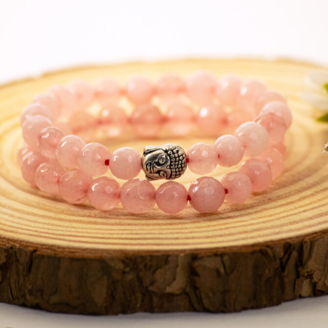 Rose Quartz Diamond cut Bracelets