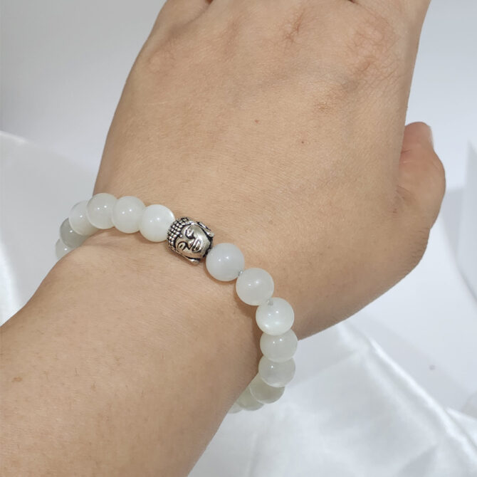 Selenite Round Bead Bracelets
