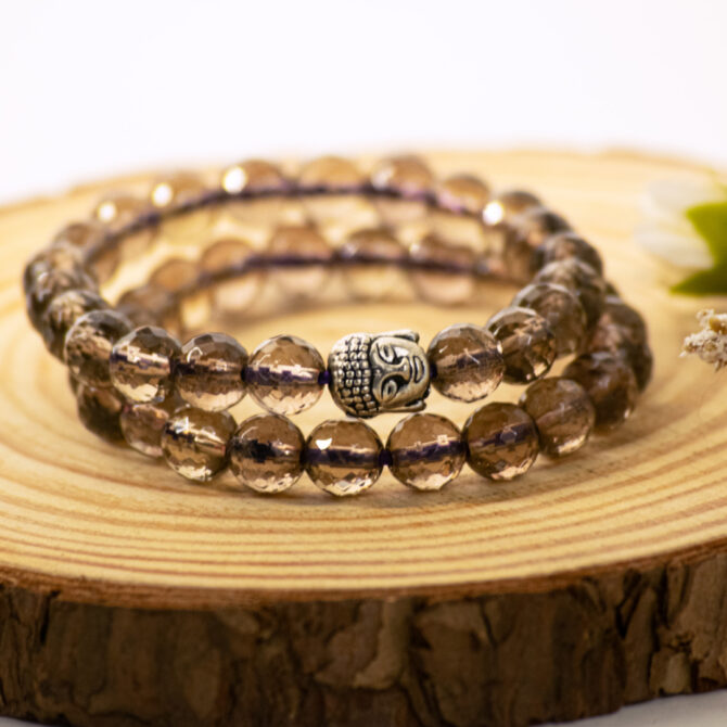 Smoky Quartz Diamond cut Bracelets