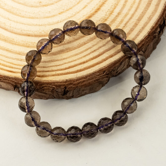 Smoky Quartz Diamond cut Bracelets