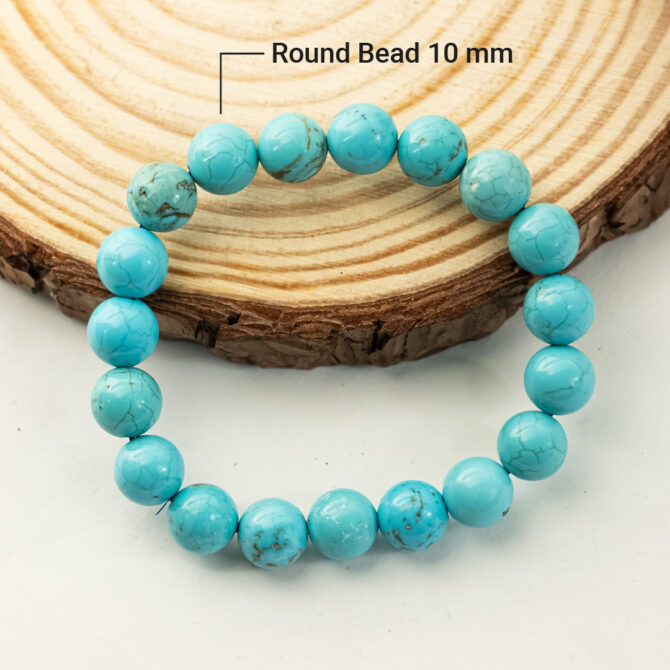 Magnesite Turquoise Round Bead Bracelet