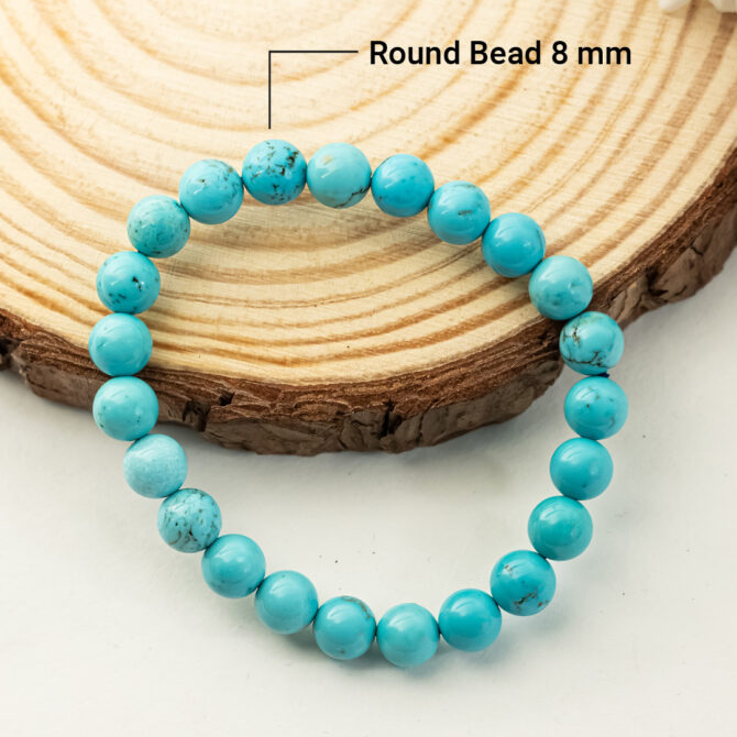Magnesite Turquoise Round Bead Bracelet