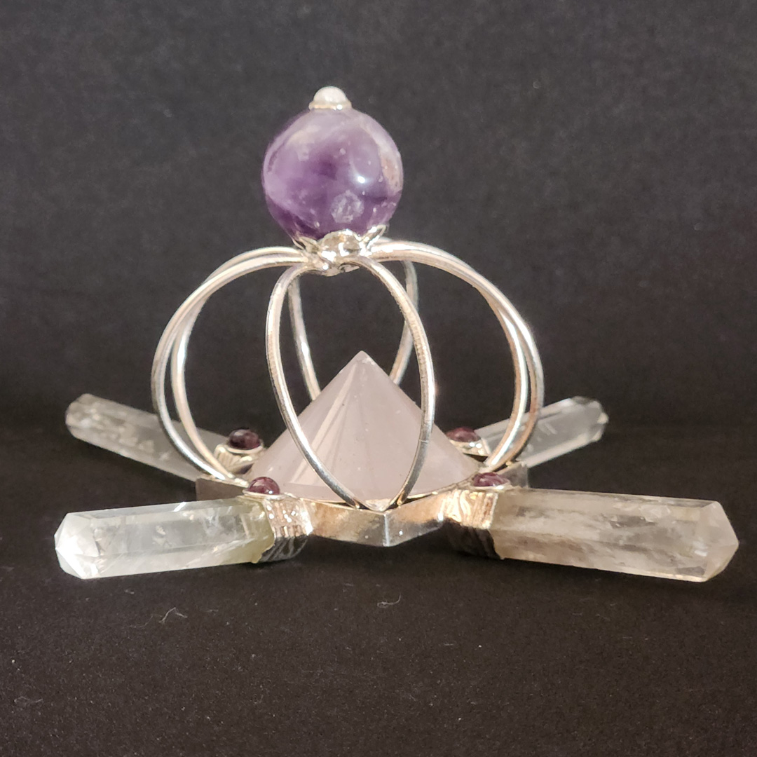Amethyst & Clear Quartz  Pencil Energy  Generator