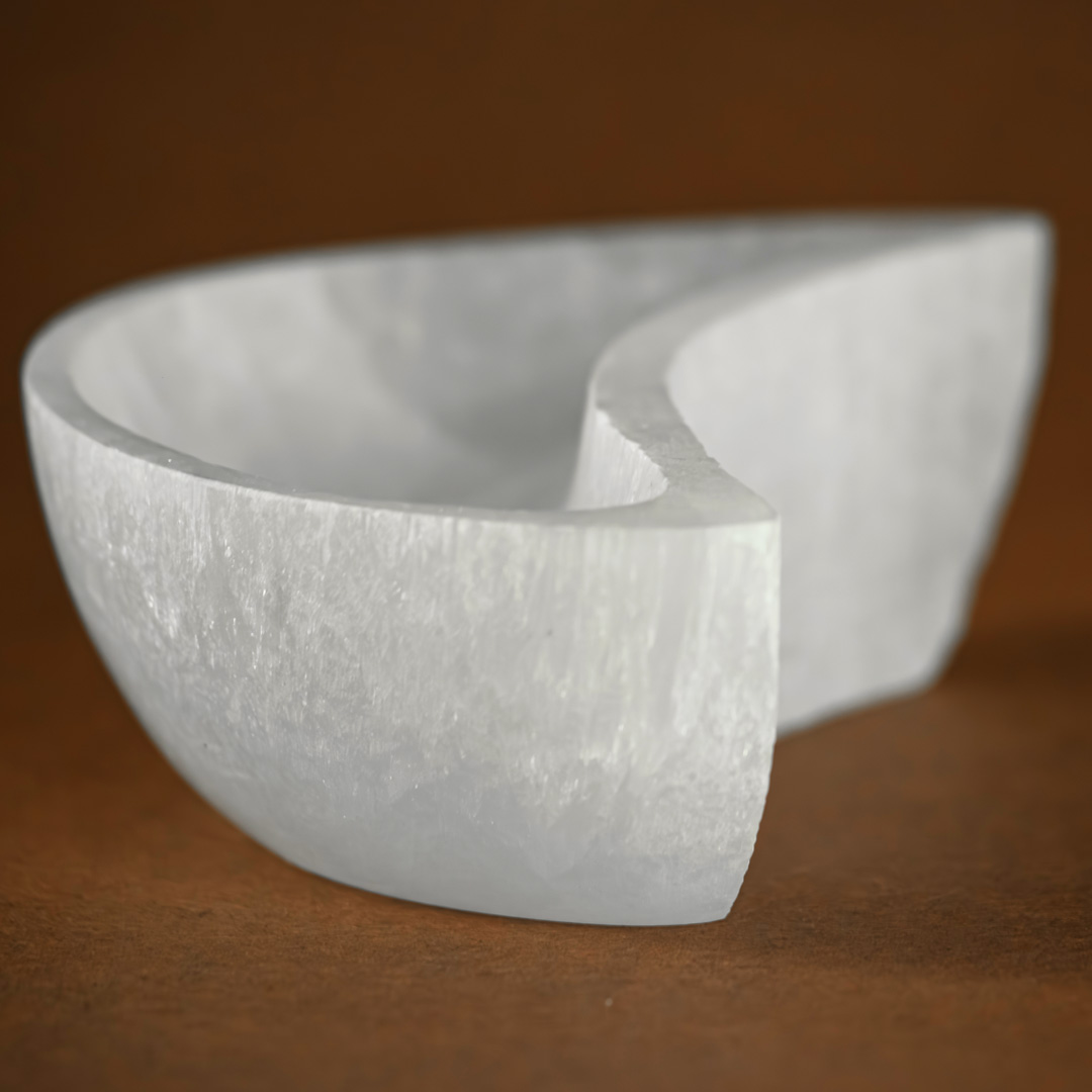 Selenite Charging Bowl - Moon Crescent Shape