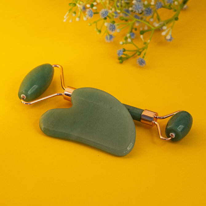 Green Jade Face Roller and Gua-Sha Set / Combo