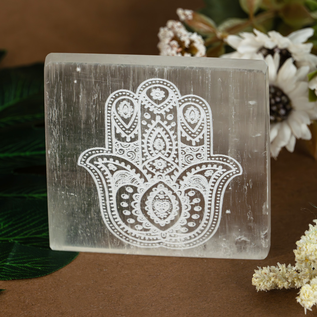 Selenite Square Charging plates-3 inch