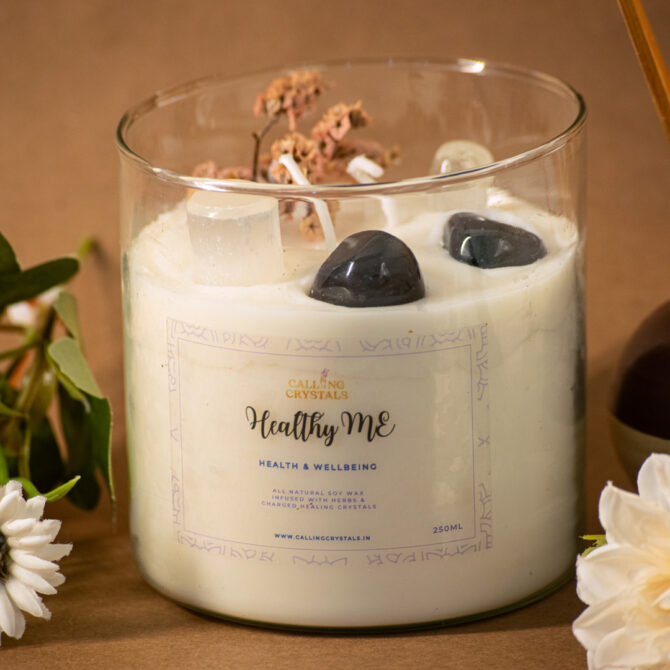 Healthy ME - Herbs & Crystal Infused Candle