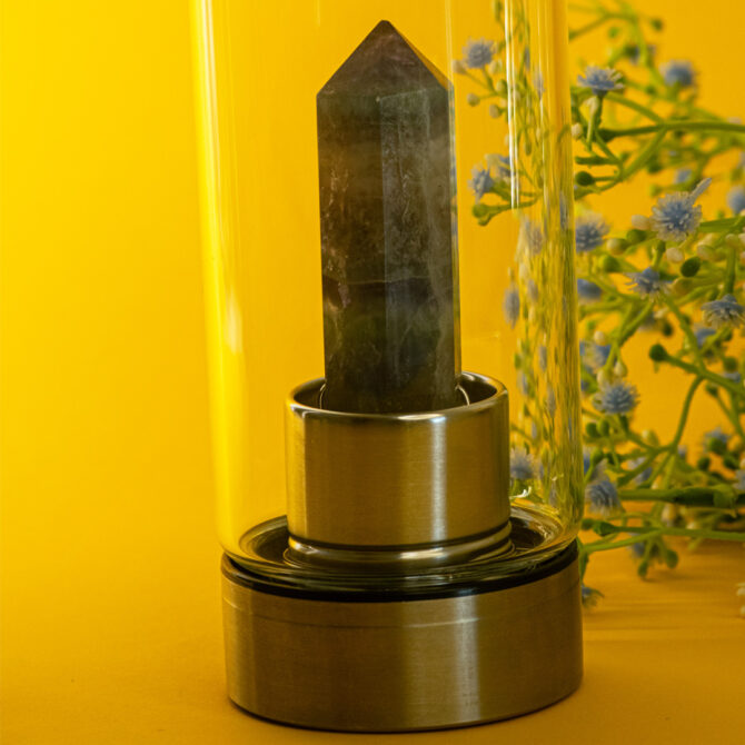 Green Aventurine Wand Infused Glass Bottle