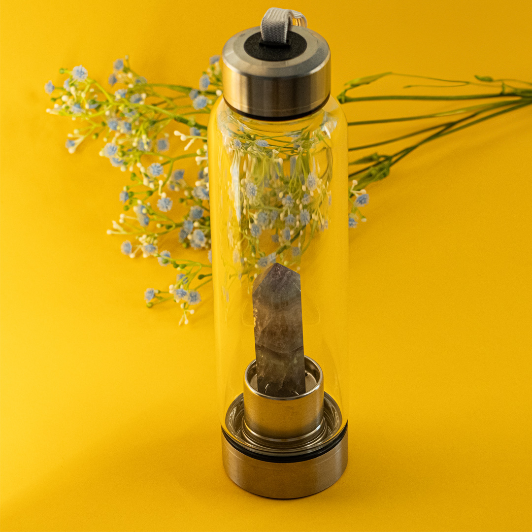 Green Aventurine Wand Infused Glass Bottle