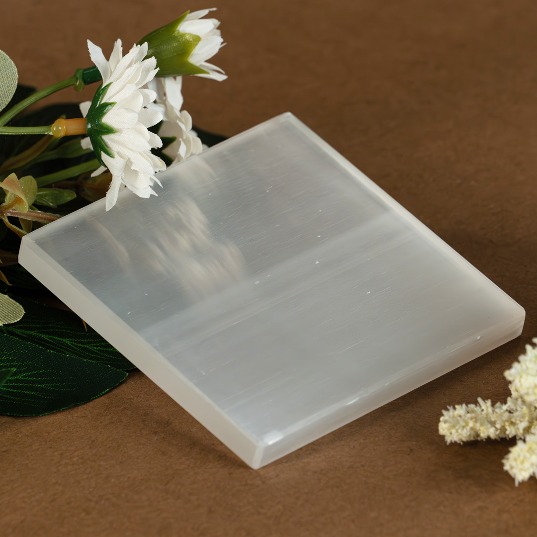 Selenite Square Charging plates-3 inch