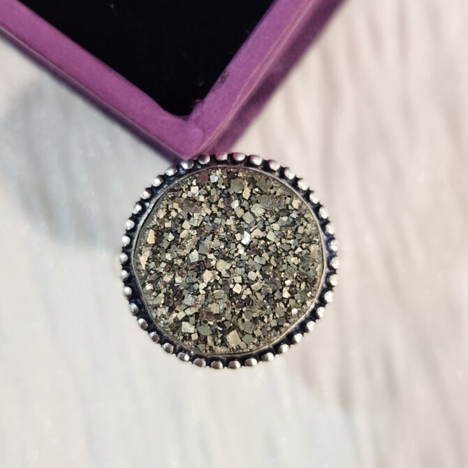 Pyrite adjustable Rings