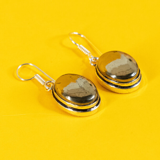 Pyrite Polished Studded Earring