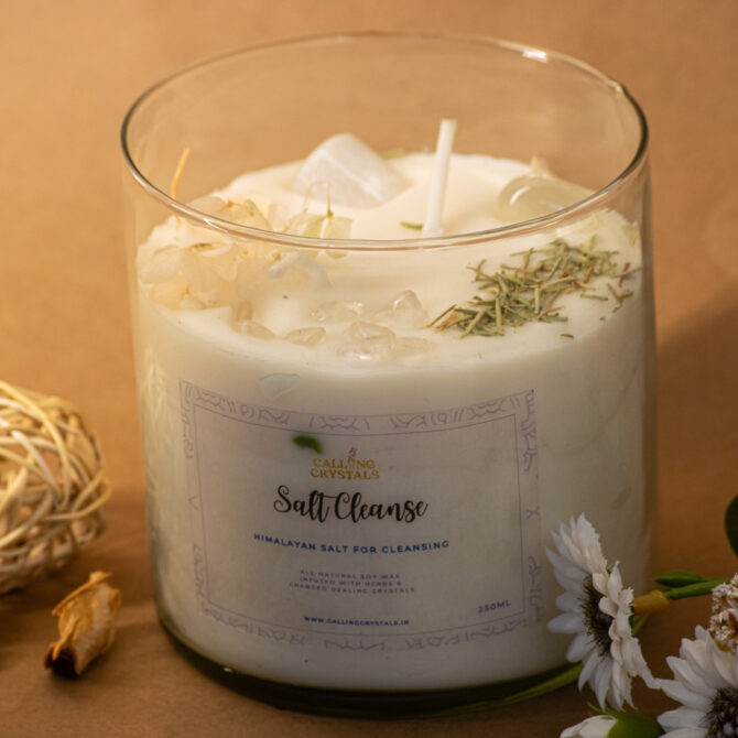 Salt Cleanse - Herbs & Crystal Infused Candle