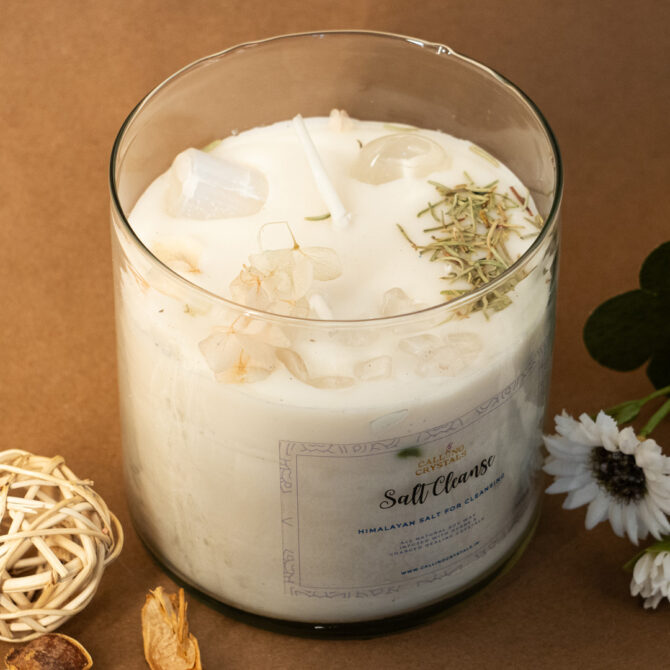 Salt Cleanse - Herbs & Crystal Infused Candle