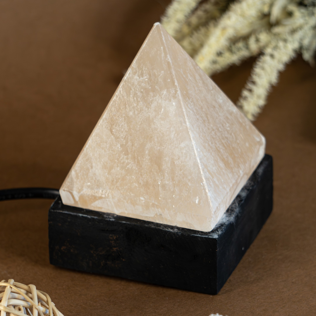 Selenite Healing Pyramid night Lamp