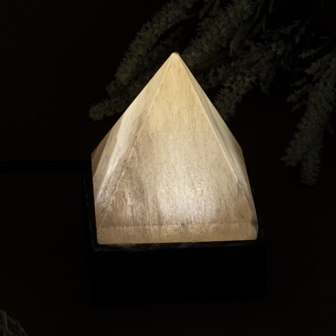 Selenite Healing Pyramid night Lamp