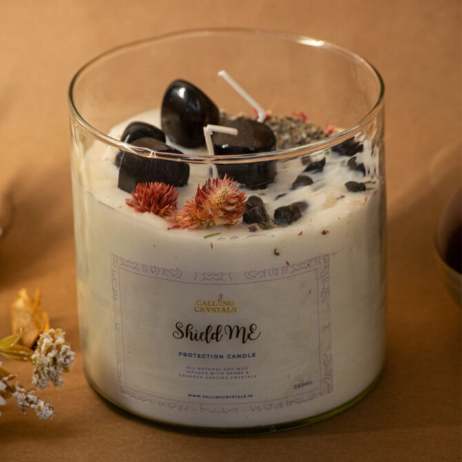 Shield ME - Herbs & Crystal Infused Protection Candle