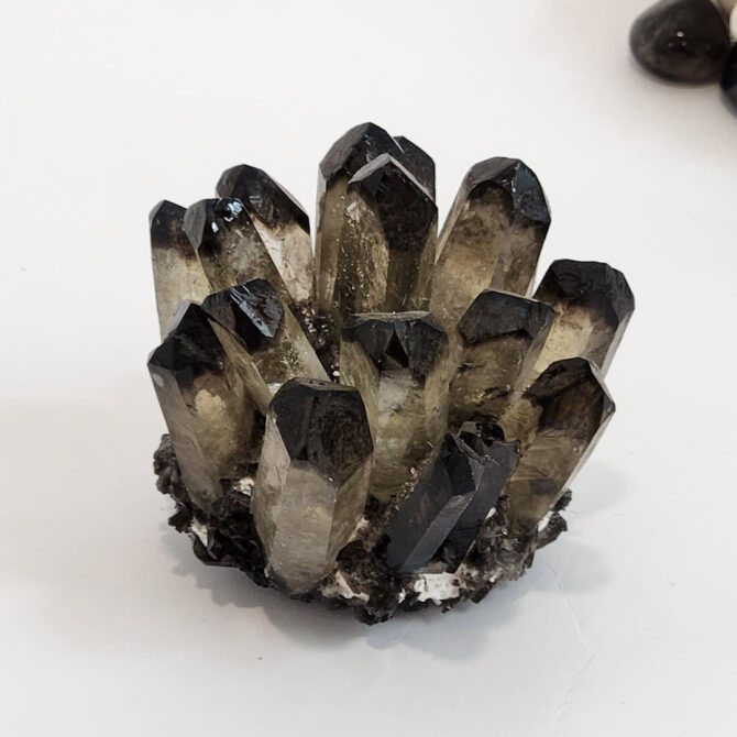 Smoky Quartz Family Cluster (347gms)