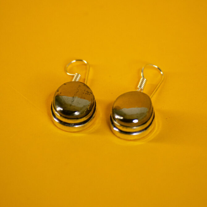 Pyrite Polished Studded Earring