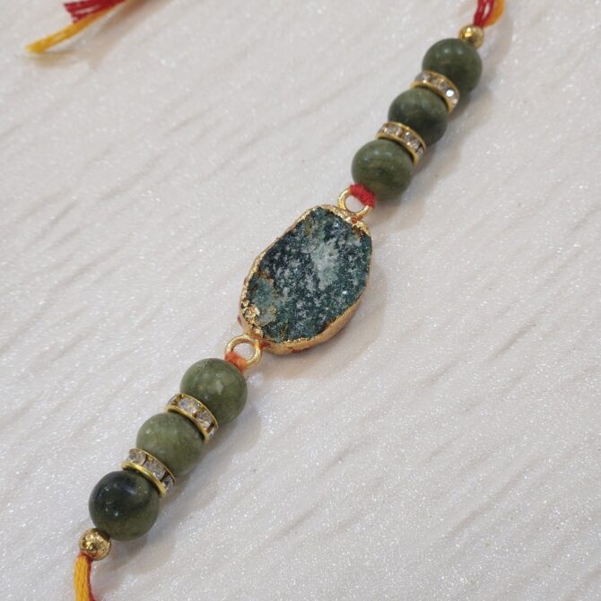 Green Aventurine Raw Crystal Rakhi