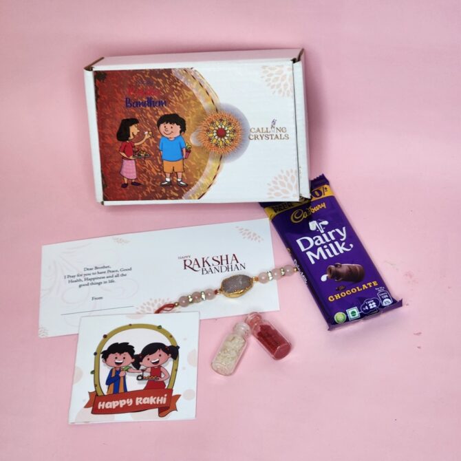 Rose Quartz Raw Crystal Rakhi