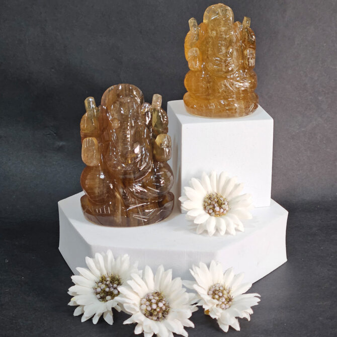 Multi-Fluorite Ganesha Idol / Murti - Clarity & Focus