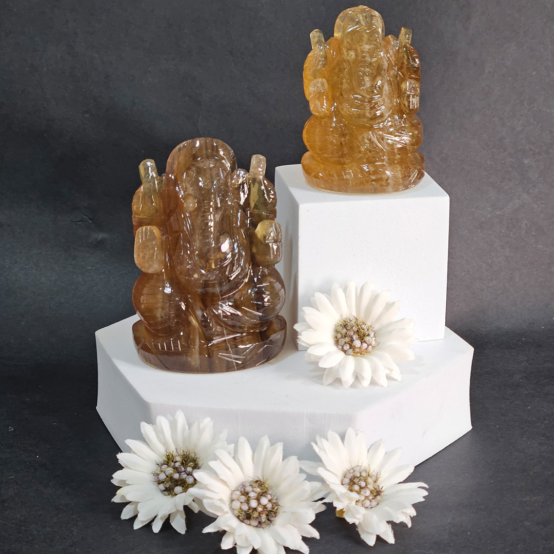 Multi-Fluorite Ganesha Idol / Murti - Clarity & Focus